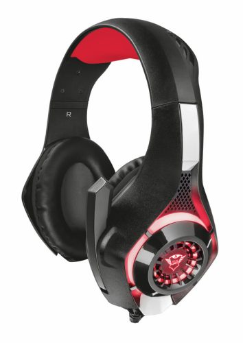 Trust GXT 313 Nero Illuminated gaming fejhallgató mikrofonnal, fekete