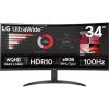 34" LG 34WR50QK-B ívelt LED monitor
