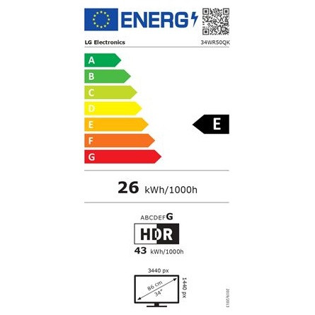 34" LG 34WR50QK-B ívelt LED monitor