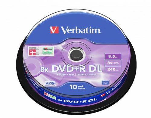 Verbatim DVD+R "Double Layer" kétrétegű lemez 10db hengerben