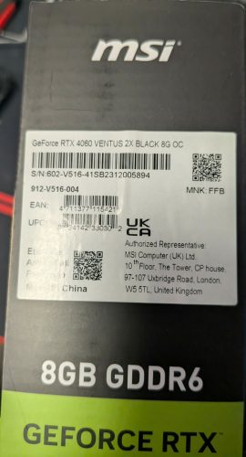 MSI Geforce RTX 4060 Ventus 2X 8G OC Használt)