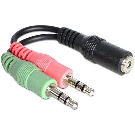 Delock 2 Jack stereo 3,5mm - Jack stero 3,5mm (4pin) M/F adapter (65459)