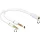 Delock 2db Jack stereo 3,5mm (3pin) -> Jack stereo 3,5mm (4pin) M/F adapter 0.2m fehér