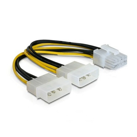 Delock 2db Molex Power 4pin -> Power 8pin M/F adapter (PCIe) (82397)