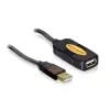 Delock USB A M/F adatkábel hosszabbító 10m barna aktív