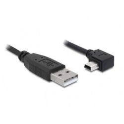 Delock USB A -> USB mini B 5pin M/M adatkábel 1m egyenes/90°