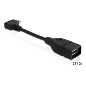 Delock USB2.0 micro B - USB2.0 A M/F adatkábel 90°
