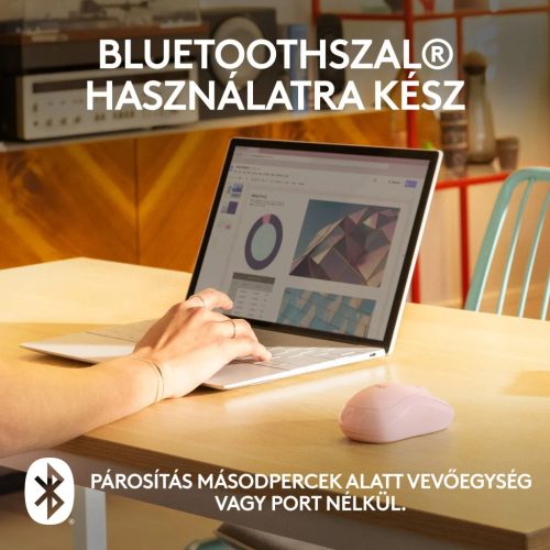 Logitech M240 csendes vezeték nélküli egér rózsaszín