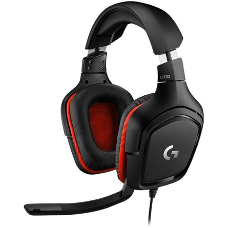 Logitech G332 gaming headset fekete-piros