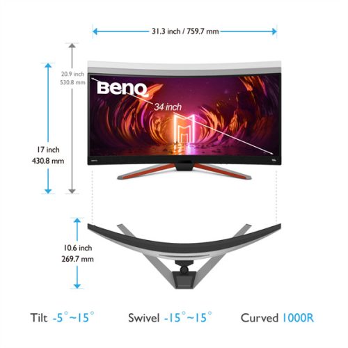 34" BenQ EX3410R MOBIUZ LED gaming ívelt monitor