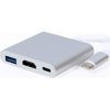 Gembird USB-C -> 1db HDMI 1.4 1db USB-C 1db USB-A 2.0 M/F adapter 0.15m
