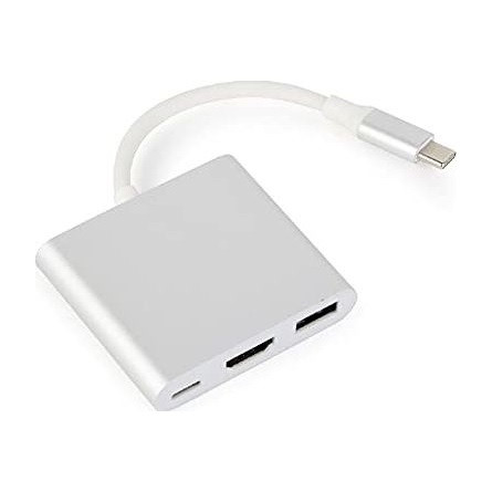 Gembird USB-C -> 1db HDMI 1.4 1db USB-C 1db USB-A 2.0 M/F adapter 0.15m