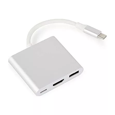 Gembird USB-C -> 1db HDMI 1.4 1db USB-C 1db USB-A 2.0 M/F adapter 0.15m