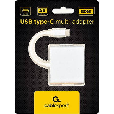 Gembird USB-C -> 1db HDMI 1.4 1db USB-C 1db USB-A 2.0 M/F adapter 0.15m
