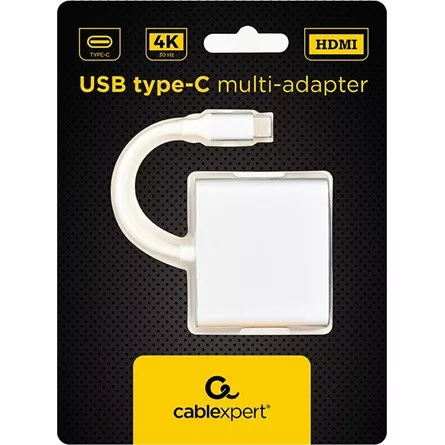 Gembird USB-C -> 1db HDMI 1.4 1db USB-C 1db USB-A 2.0 M/F adapter 0.15m