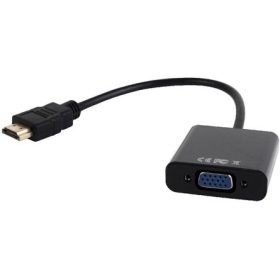   Gembird HDMI 1.4 -> VGA Jack stereo 3,5mm M/F adapter 0.15m fekete