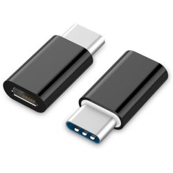 Gembird USB-C -> USB 2.0 micro B M/F adapter fekete