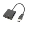Gembird USB 3.0 A -> HDMI M/F adapter 0.2m fekete