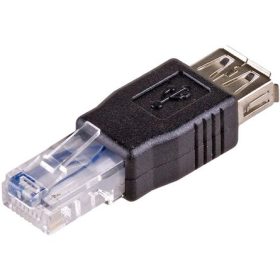 Akyga AK-AD-27 USB-A 2.0 - RJ45 F/M adapter