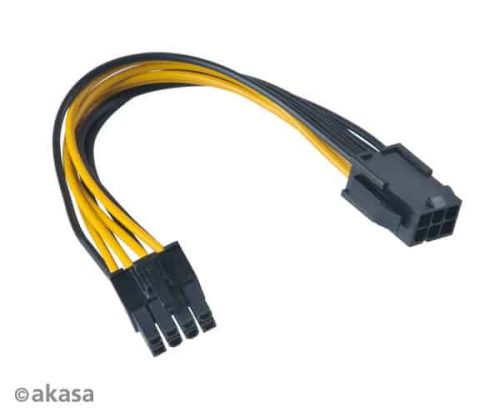 Akasa táp átalakító 6pin PCI-E - 8Pin EPS12V 15cm