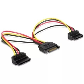   Gembird SATA Power -> 2db SATA Power M/F tápkábel 0.15m egyenes/90°