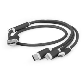   Gembird USB 2.0 A -> USB C USB 2.0 micro B Lightning M/M töltőkábel 1m szürke