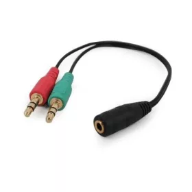   Gembird 2db Jack stereo 3,5mm -> Jack stereo 3,5mm (4pin) M/F adapter 0.2m fekete