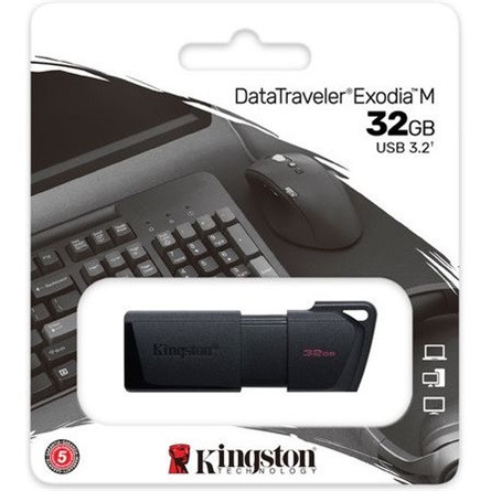 32GB Kingston DataTraveler Exodia M USB 3.2 Gen 1 pendrive fekete (DTXM/32GB)