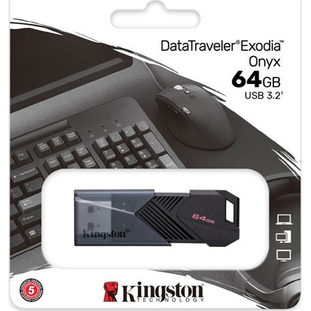64GB Kingston Data Traveler Exodia Onyx USB3.2 Gen 1 pendrive (DTXON/64GB)