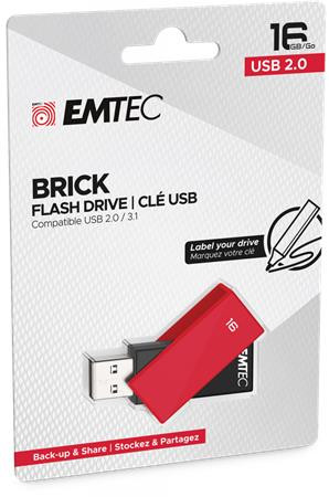 16GB Emtec C350 Brick USB2.0 piros pendrive