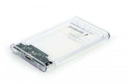 Gembird 2,5" EE2-U3S-5-S USB3.0 Enclosure Transparent 2,5" külső ház