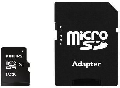 16GB Philips micro SDHC CL10 USH-1 U1 memóriakártya + adapter 