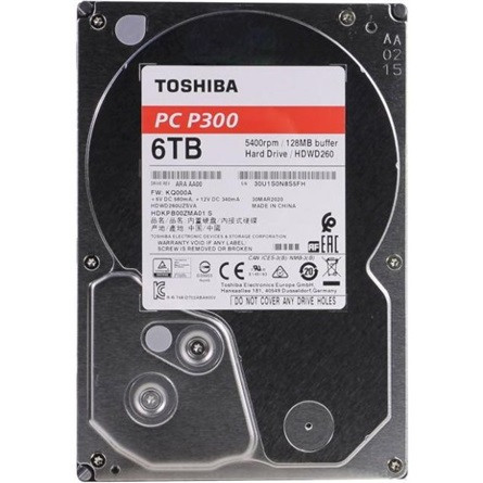 6TB Toshiba P300 SATA3 HDD (HDWD260UZSVA)