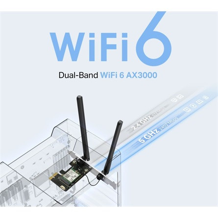 Mercusys MA80XE AX3000 PCI-E Dual-Band WIFI Bluetooth kártya