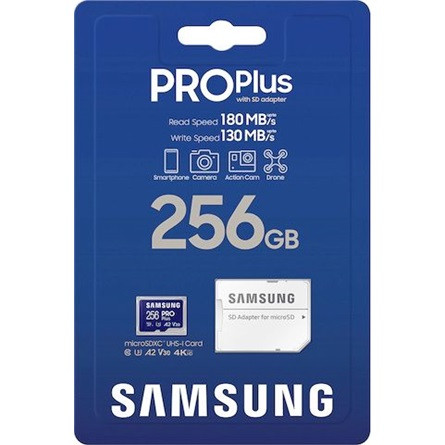 256GB Samsung Pro Plus microSDXC memóriakártya (MB-MD256SA/EU)