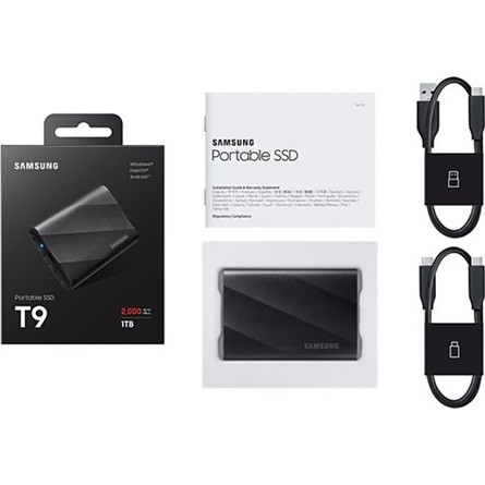 1TB Samsung Portable T9 USB3.2 Gen2x2 C külső SSD (MU-PG1T0B/EU)