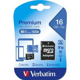   16GB Verbatim "Premium" microSDHC + adapter (MVMS16GHA)