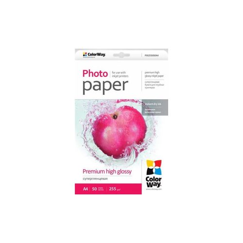 ColorWay prémium magasfényű fotópapír (255 g/m2, A4, 50 lap)