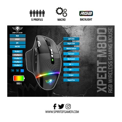 Spirit of Gamer XPERT-M800 vezeték nélküli egér 