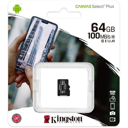 Kingston 64GB Canvas Select Plus Class 10 UHS-1 microSDXC memóriakártya Single Pack (SDCS2/64GBSP)