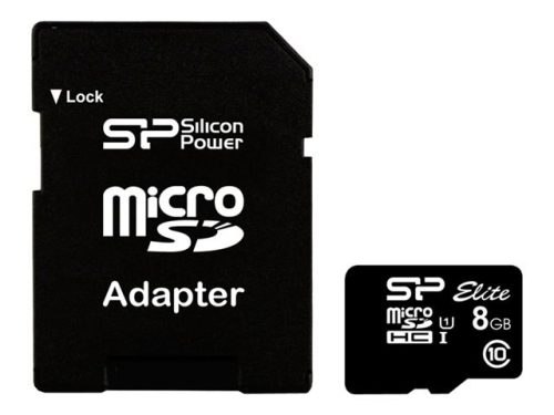 8GB Silicon Power microSDHC Elite memóriakártya + adapter