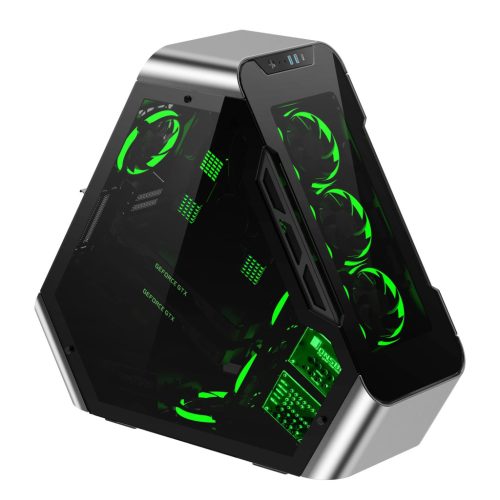 Jonsbo TR03-G Showcase ATX Ezüst Edzett üveg számítógépház
