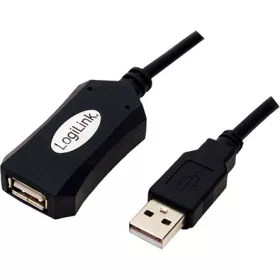   Logilink USB 2.0 A M/F adatkábel 5m fekete összefűzhető (repeater)