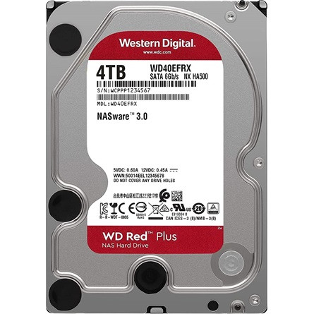 4TB Western Digital Red Plus SATA3 HDD (WD40EFPX)